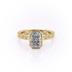 The Bezel Sierra Set With A 1 Carat Radiant Moissanite
