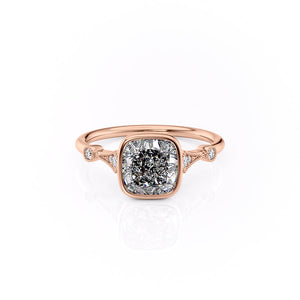The Bezel Amber Set With A 1 Carat Cushion Moissanite