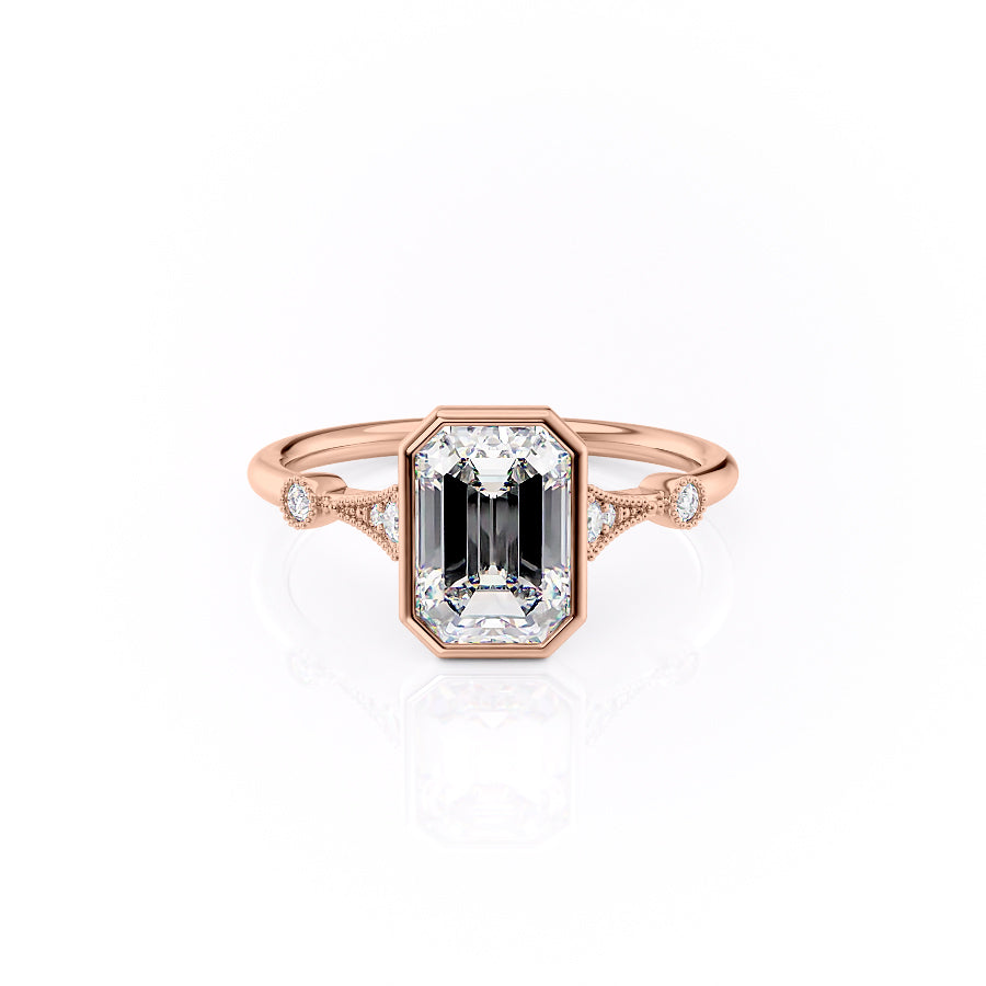 The Bezel Amber Set With A 1 Carat Emerald Moissanite