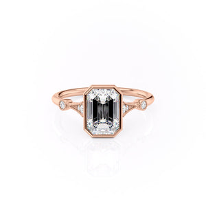 The Bezel Amber Set With A 1 Carat Emerald Moissanite