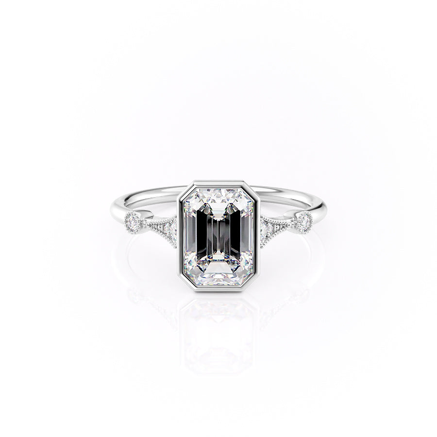 The Bezel Amber Set With A 1 Carat Emerald Moissanite