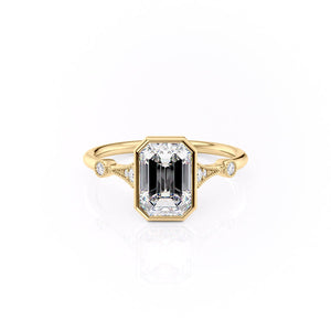The Bezel Amber Set With A 2.5 Carat Emerald Moissanite