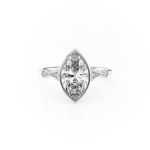 The Bezel Amber Set With A 4.5 Carat Marquise Moissanite