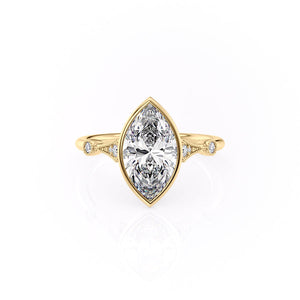 The Bezel Amber Set With A 1 Carat Marquise Moissanite