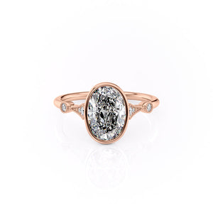 The Bezel Amber Set With A 2.5 Carat Oval Moissanite