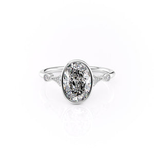 The Bezel Amber Set With A 4.5 Carat Oval Moissanite