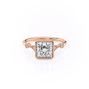 The Bezel Amber Set With A 3 Carat Princess Moissanite