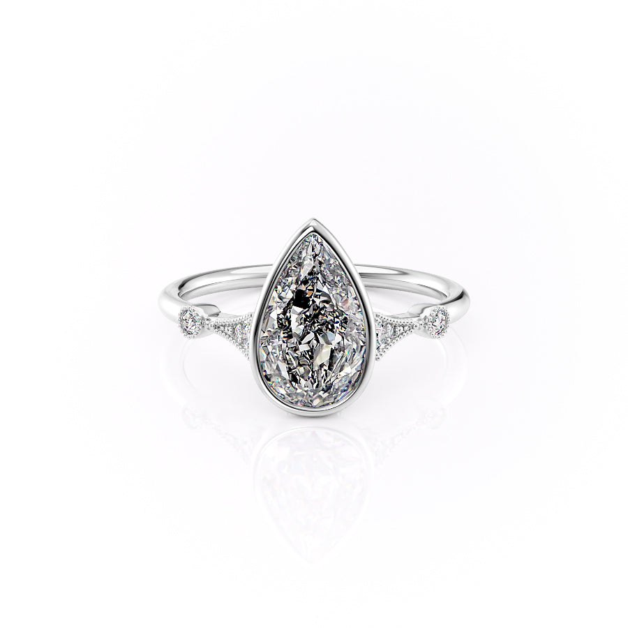The Bezel Amber Set With A 2 Carat Pear Moissanite