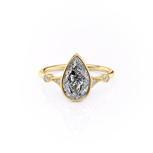 The Bezel Amber Set With A 4 Carat Pear Moissanite