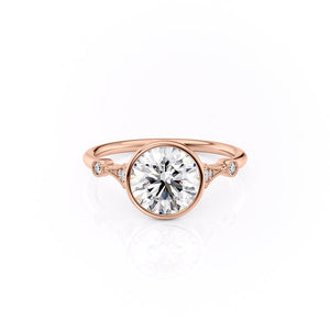 The Bezel Amber Set With A 4.5 Carat Round Moissanite