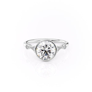 The Bezel Amber Set With A 5 Carat Round Moissanite