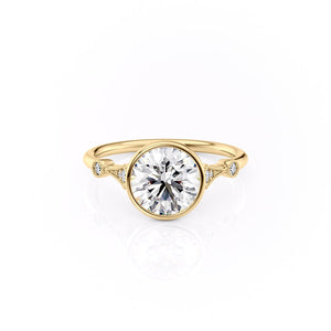 The Bezel Amber Set With A 5 Carat Round Moissanite