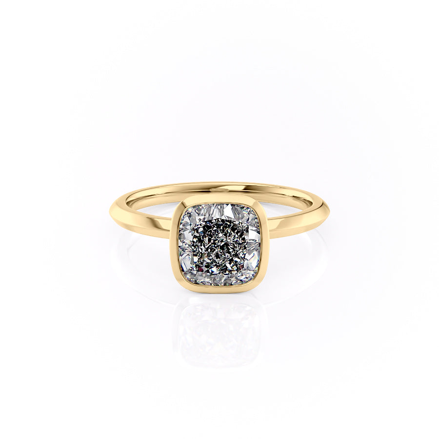 The Razor Bezel Kamellie Set With A 1 Carat Cushion Moissanite