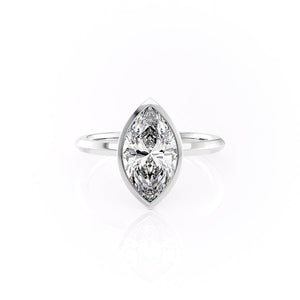 The Razor Bezel Kamellie Set With A 4 Carat Marquise Moissanite