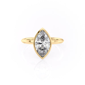 The Razor Bezel Kamellie Set With A 2 Carat Marquise Moissanite