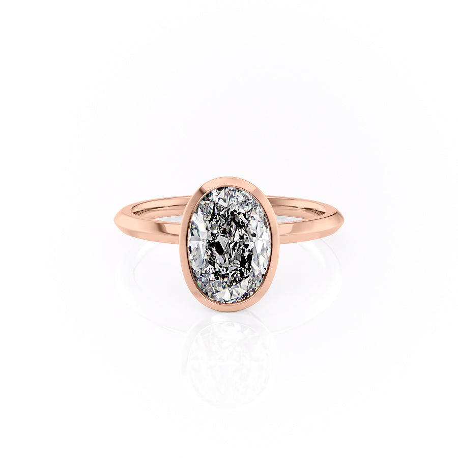 The Razor Bezel Kamellie Set With A 4 Carat Oval Moissanite