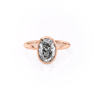 The Razor Bezel Kamellie Set With A 5 Carat Oval Moissanite