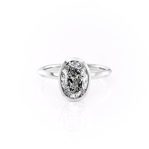 The Razor Bezel Kamellie Set With A 3.5 Carat Oval Moissanite