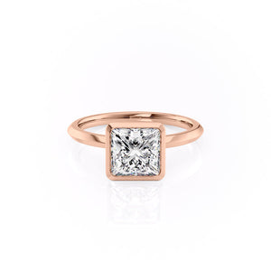 The Razor Bezel Kamellie Set With A 3.5 Carat Princess Moissanite