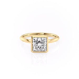The Razor Bezel Kamellie Set With A 1 Carat Princess Moissanite