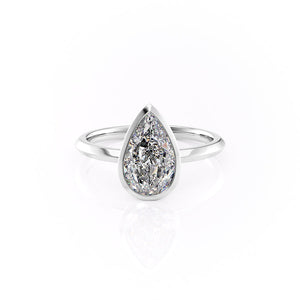 The Razor Bezel Kamellie Set With A 2 Carat Pear Moissanite