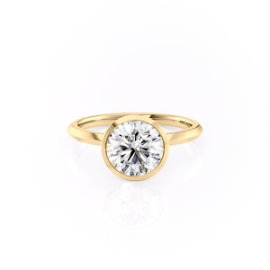 The Razor Bezel Kamellie Set With A 2 Carat Round Moissanite