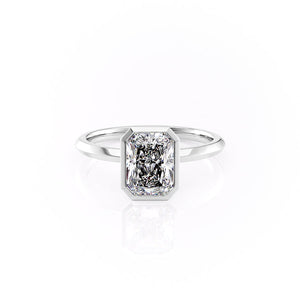 The Razor Bezel Kamellie Set With A 5 Carat Radiant Moissanite