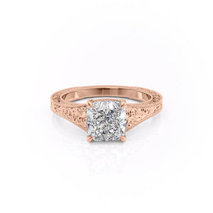 The Florence Set With A 4 Carat Cushion Moissanite