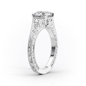 The Florence Set With A 3 Carat Cushion Moissanite