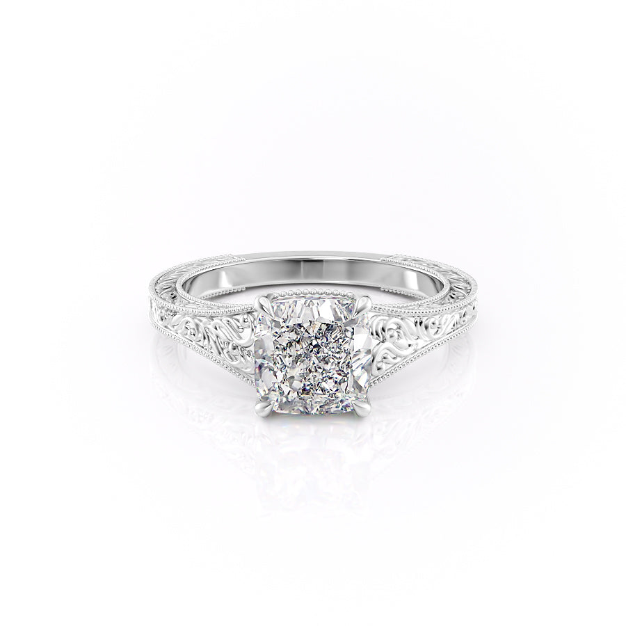 The Florence Set With A 3.5 Carat Cushion Moissanite