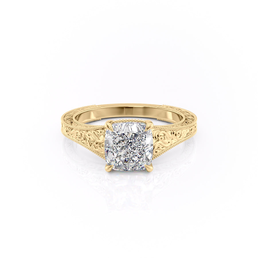 The Florence Set With A 2 Carat Cushion Moissanite