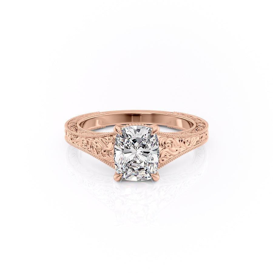 The Florence Set With A 1.5 Carat Elongated Cushion Moissanite