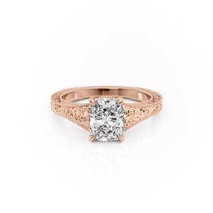 The Florence Set With A 3.5 Carat Elongated Cushion Moissanite