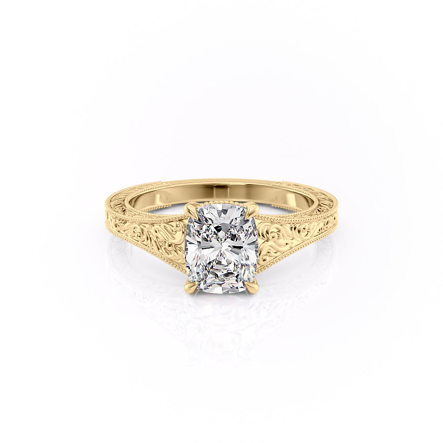 The Florence Set With A 2.5 Carat Elongated Cushion Moissanite