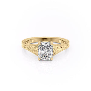 The Florence Set With A 4.5 Carat Elongated Cushion Moissanite