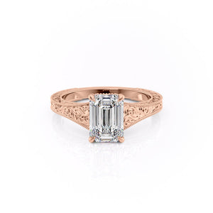 The Florence Set With A 3.5 Carat Emerald Moissanite