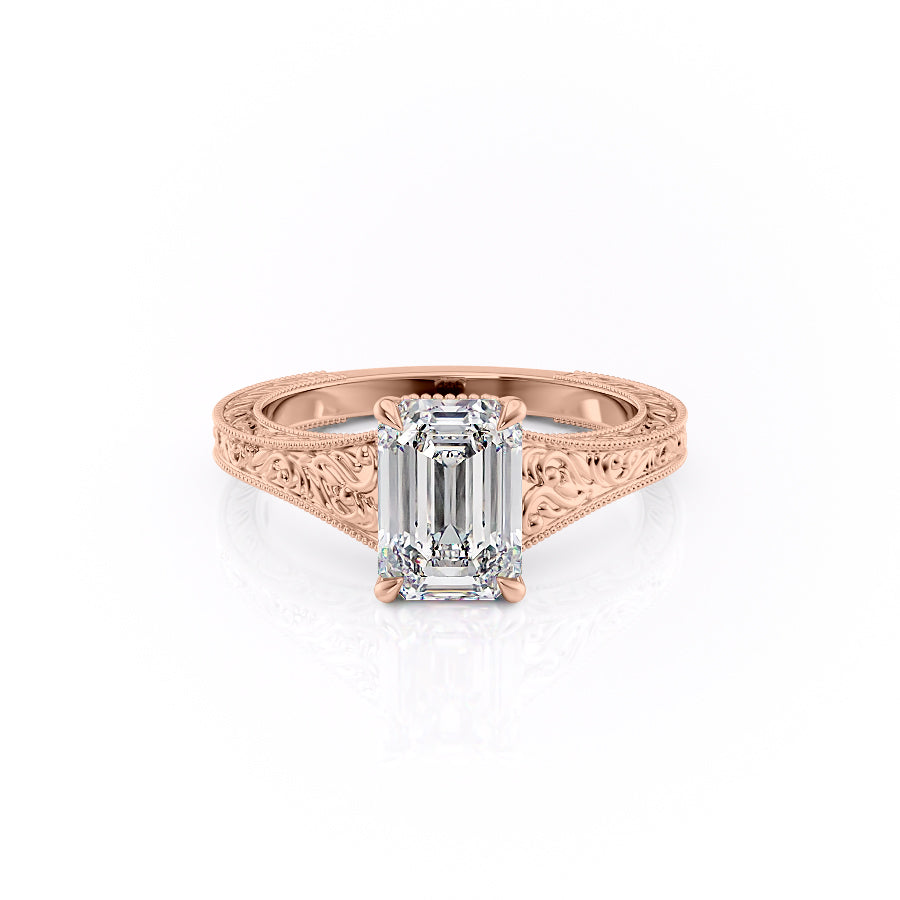 The Florence Set With A 2.5 Carat Emerald Moissanite