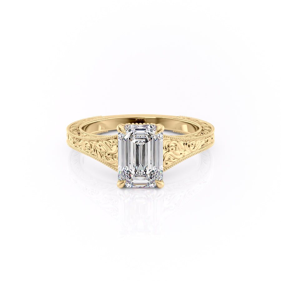 The Florence Set With A 4.5 Carat Emerald Moissanite
