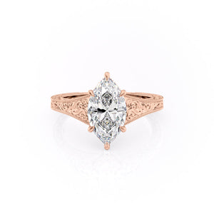 The Florence Set With A 3.5 Carat Marquise Moissanite