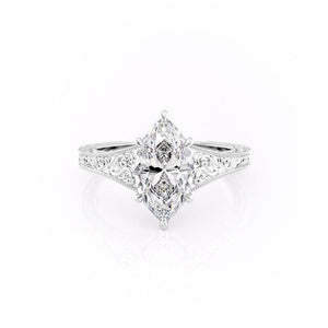 The Florence Set With A 2 Carat Marquise Moissanite