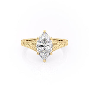 The Florence Set With A 1.5 Carat Marquise Moissanite