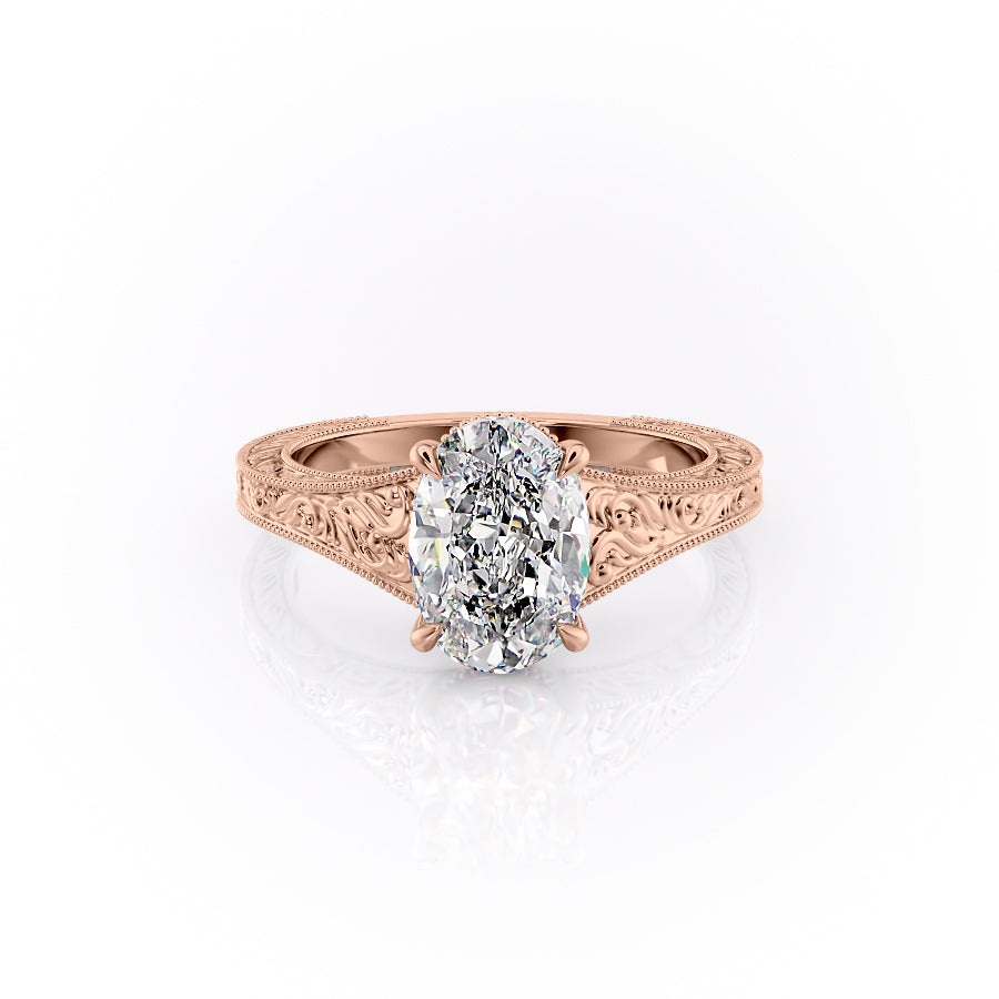 The Florence Set With A 4.5 Carat Oval Moissanite