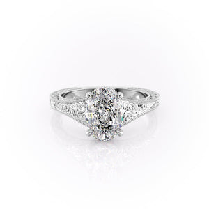 The Florence Set With A 3.5 Carat Oval Moissanite