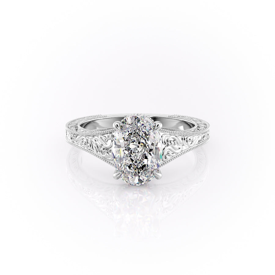 The Florence Set With A 4 Carat Oval Moissanite