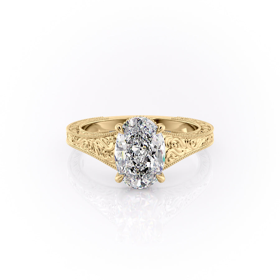 The Florence Set With A 1 Carat Oval Moissanite