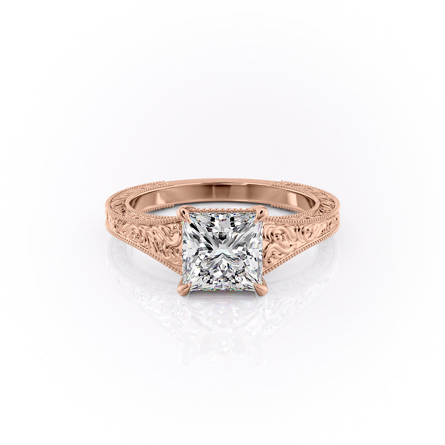 The Florence Set With A 4.5 Carat Princess Moissanite