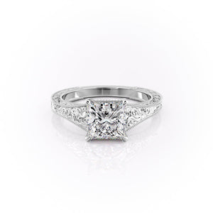 The Florence Set With A 3 Carat Princess Moissanite