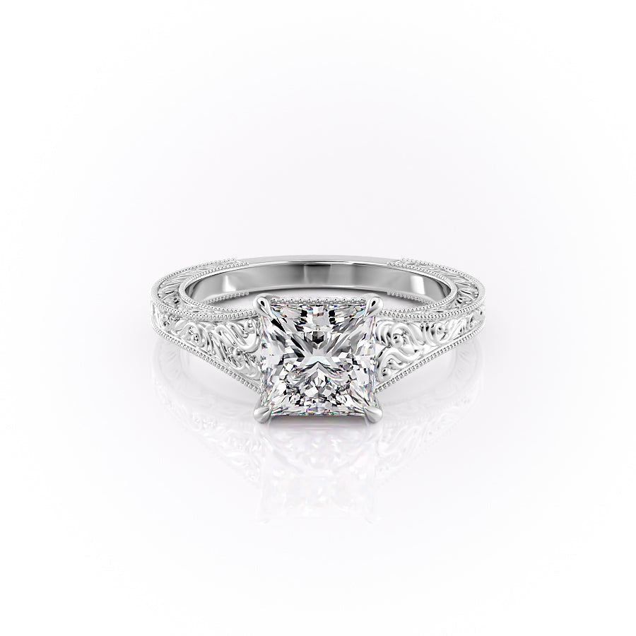 The Florence Set With A 3 Carat Princess Moissanite