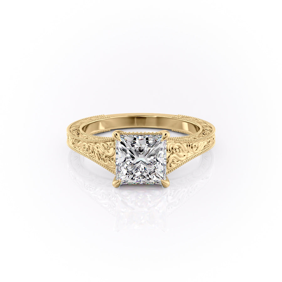 The Florence Set With A 5 Carat Princess Moissanite