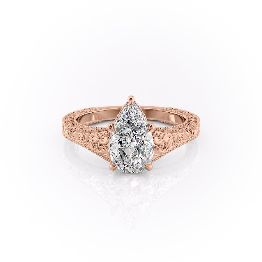 The Florence Set With A 3.5 Carat Pear Moissanite